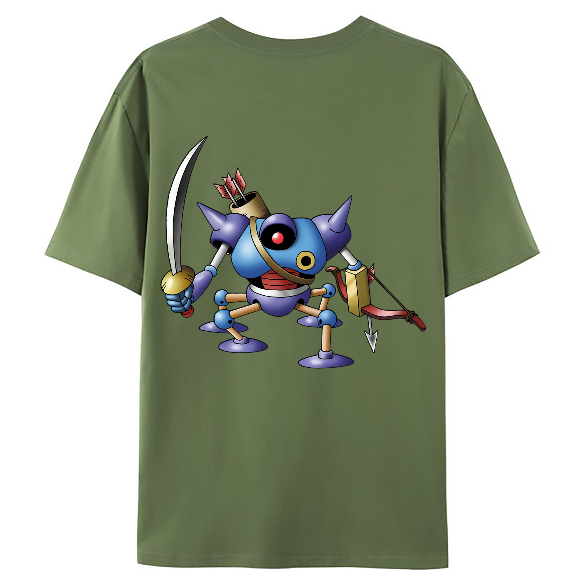 （画像用） ドラゴンクエスト Doragon Kuesuto Dragon Quest 綿100％ メンズ半袖Tシャツ（バックプリント） 通気性